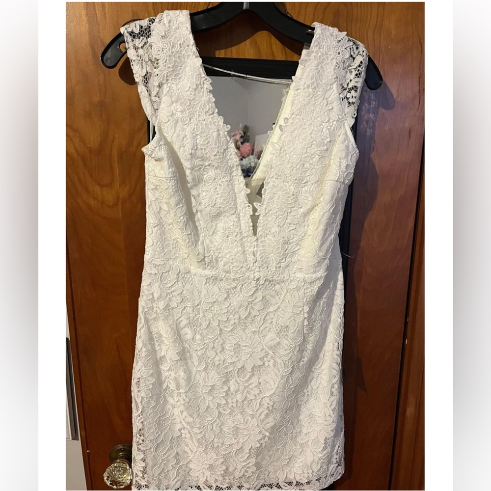 White dress with lace detail